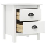 Nachtkastje Hill Wit 46x35x49,5 cm - Massief Grenenhout - 46% Korting