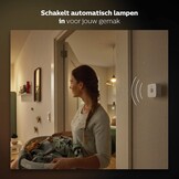 Philips Hue Bewegingssensor - Activeer Je Hue Lampen Bij Beweging - met Ingebouwde Lichtsensor - Overal Eenvoudig te Bevestigen - Verbind met Bridge