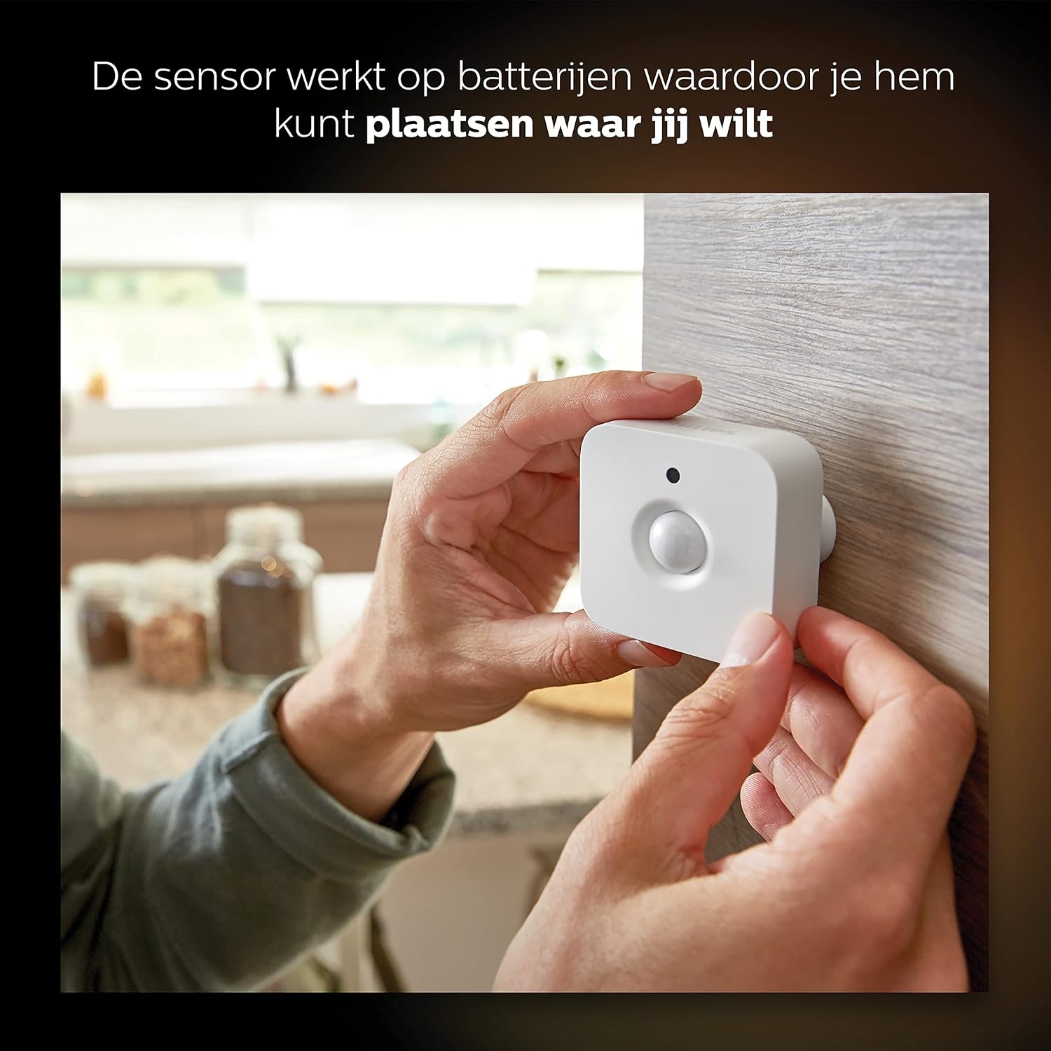 Philips Hue Bewegingssensor - Activeer Je Hue Lampen Bij Beweging - met Ingebouwde Lichtsensor - Overal Eenvoudig te Bevestigen - Verbind met Bridge