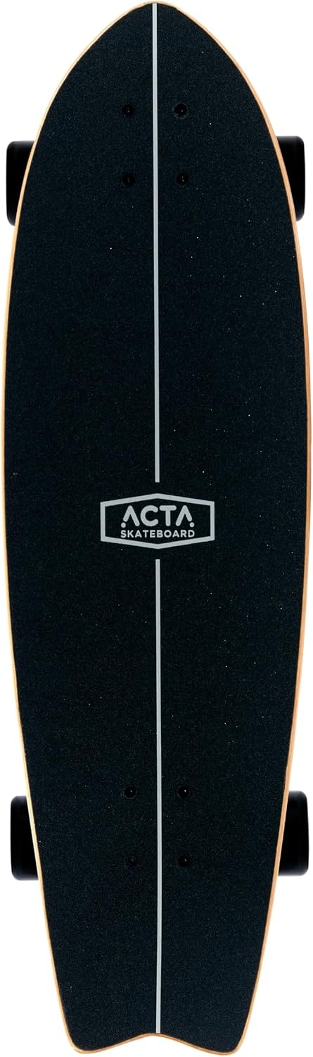 ACTA Surfskate Seaweed 81 cm 31"- 7-laags esdoorn surfplank - ideaal voor beginners en gevorderden - voor pumptrack, cruising en urban carving (Upside Down)