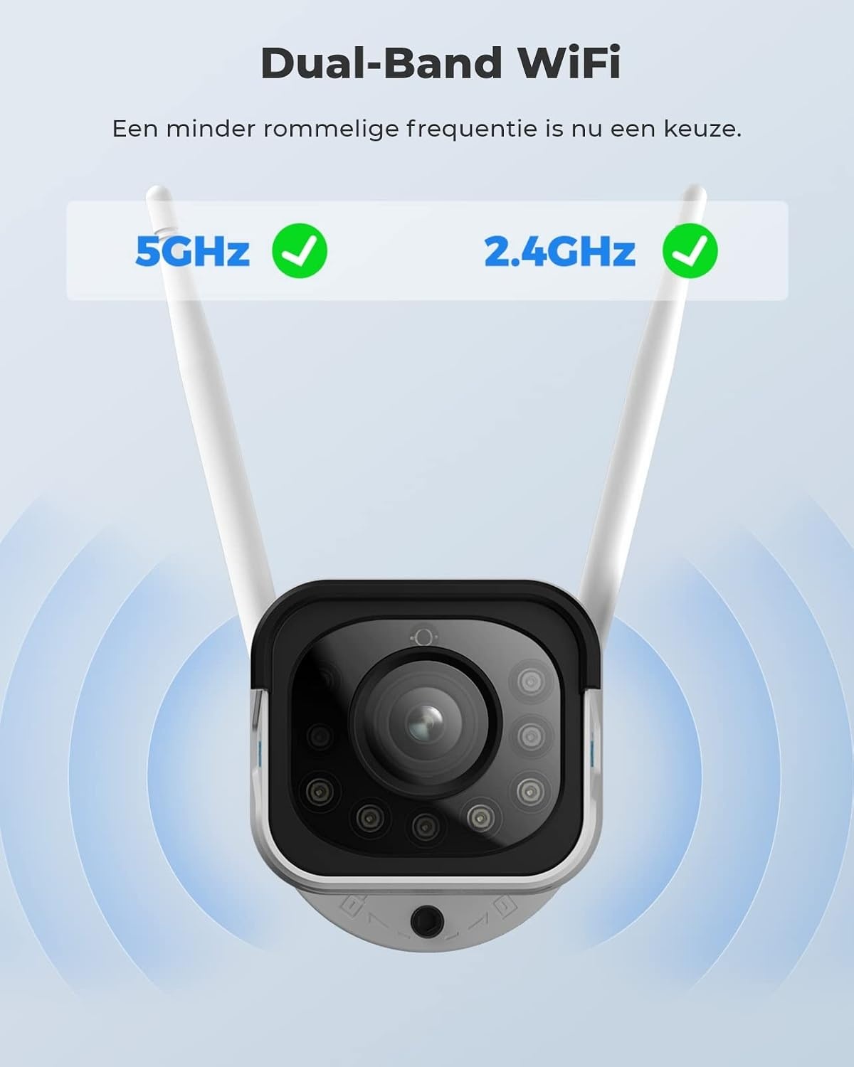 Reolink 5MP Draadloze Outdoor Beveiligingscamera met Spotlights, nachtzicht kleur, detectie van personen en voertuigen, 2.4/5 GHz WiFi, 5X optical zoom,2-Wegs Audio, RLC-511WA