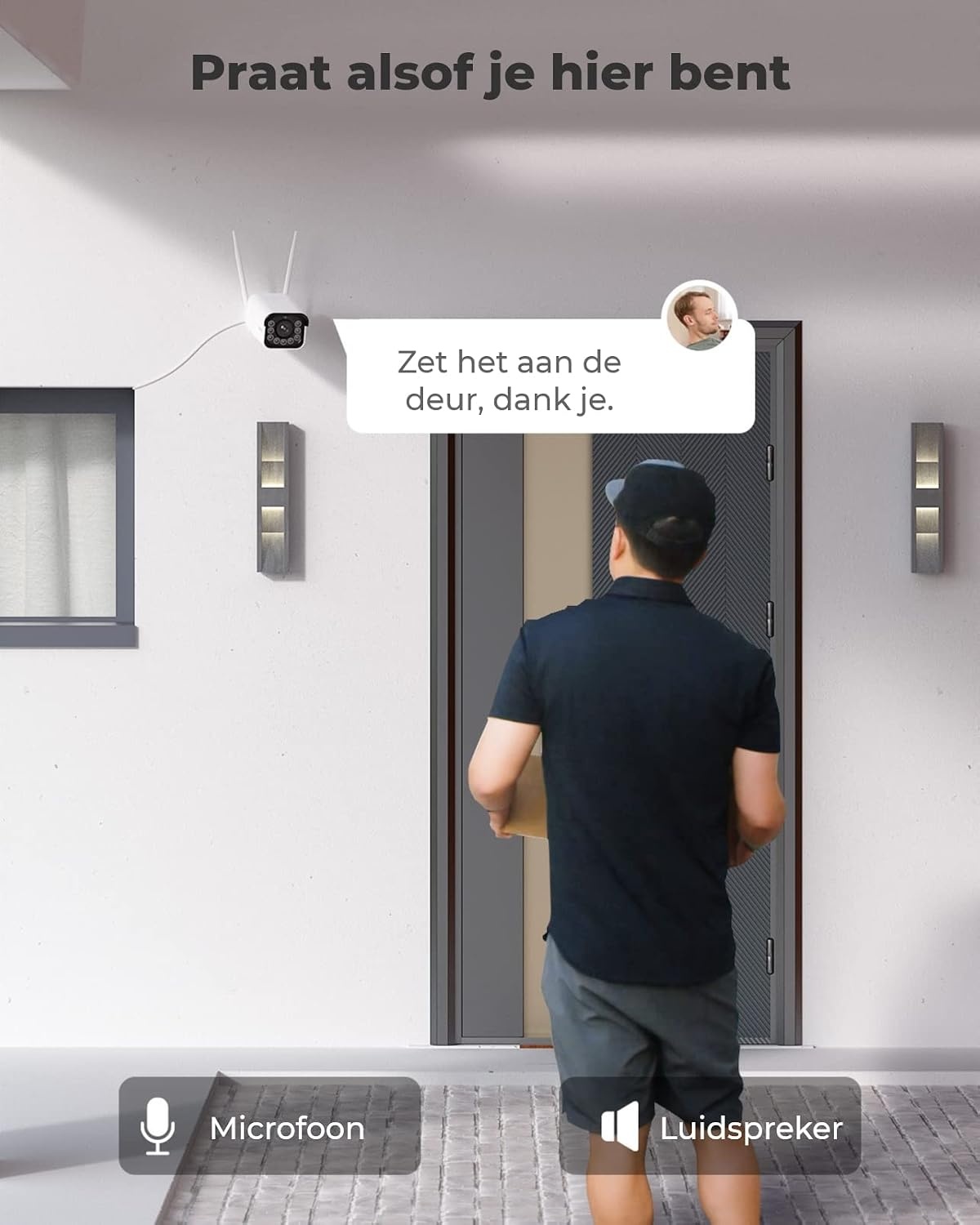 Reolink 5MP Draadloze Outdoor Beveiligingscamera met Spotlights, nachtzicht kleur, detectie van personen en voertuigen, 2.4/5 GHz WiFi, 5X optical zoom,2-Wegs Audio, RLC-511WA