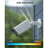 Reolink 5MP Draadloze Outdoor Beveiligingscamera met Spotlights, nachtzicht kleur, detectie van personen en voertuigen, 2.4/5 GHz WiFi, 5X optical zoom,2-Wegs Audio, RLC-511WA