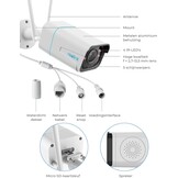 Reolink 5MP Draadloze Outdoor Beveiligingscamera met Spotlights, nachtzicht kleur, detectie van personen en voertuigen, 2.4/5 GHz WiFi, 5X optical zoom,2-Wegs Audio, RLC-511WA