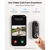 Reolink 2K+ Video Deurbel Wi-Fi met Camera, Groothoek, Tweeweg Audio, Slimme Menselijke Detectie en Waarschuwingen, 2.4/5GHz WiFi, SD-kaartsleuf, met Chime, Video Doorbell WiFi (Plug-in Versie)