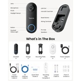 Reolink 2K+ Video Deurbel Wi-Fi met Camera, Groothoek, Tweeweg Audio, Slimme Menselijke Detectie en Waarschuwingen, 2.4/5GHz WiFi, SD-kaartsleuf, met Chime, Video Doorbell WiFi (Plug-in Versie)