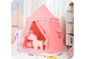 Kinderspeeltent Kasteel - 110x110x130cm - Lichtbeige - 68% Korting!