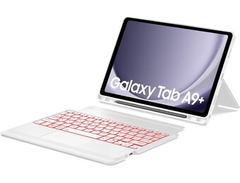 Samsung Tab A9 Plus 27,9 cm (11 inch) 2023 toetsenbord met touchpad, 3-kanaals bluetooth-toetsenbord, Spaans bluetooth-toetsenbord, met 7 kleuren, magnetisch, houder voor portret-/landschap, voor