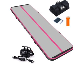 BEYOND MARINA Opblaasbare turnmat, Air Tracking mat, turnmat, turnmat, 10/20 cm hoog, met pomp voor thuis, trainingsmat, fitnessmat, yogamat, 3 m, 4 m, 5 m, 6 m, 10 / 20 cm hoog