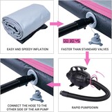 BEYOND MARINA Opblaasbare turnmat, Air Tracking mat, turnmat, turnmat, 10/20 cm hoog, met pomp voor thuis, trainingsmat, fitnessmat, yogamat, 3 m, 4 m, 5 m, 6 m, 10 / 20 cm hoog