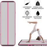 BEYOND MARINA Opblaasbare turnmat, Air Tracking mat, turnmat, turnmat, 10/20 cm hoog, met pomp voor thuis, trainingsmat, fitnessmat, yogamat, 3 m, 4 m, 5 m, 6 m, 10 / 20 cm hoog