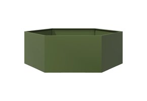 Olijfgroene Zeshoekige Plantenbak van Staal - 138cm (43% Korting!)