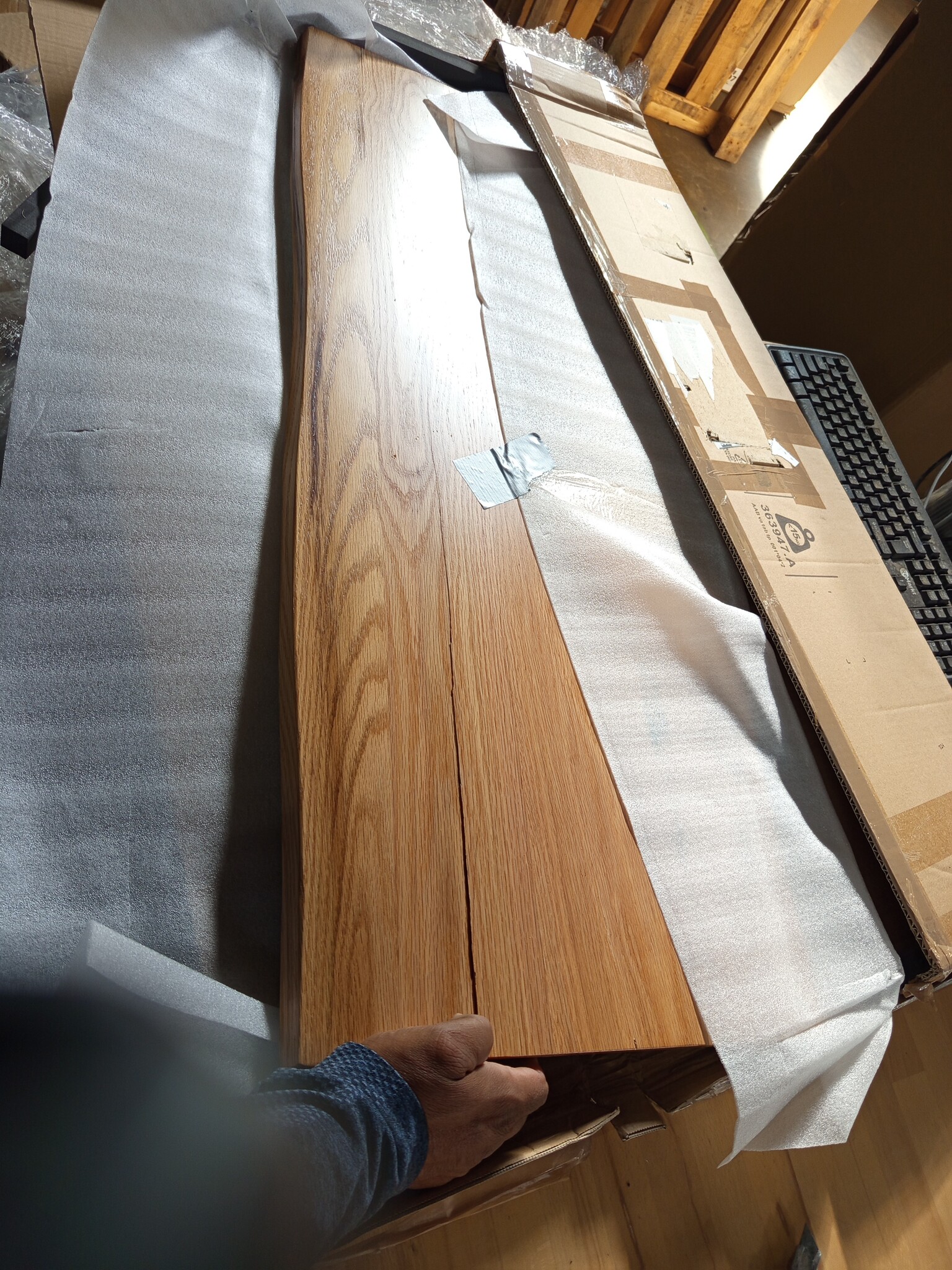 vidaXL Tafelblad natuurlijke rand 100x40x2 cm eikenhout lichtbruin