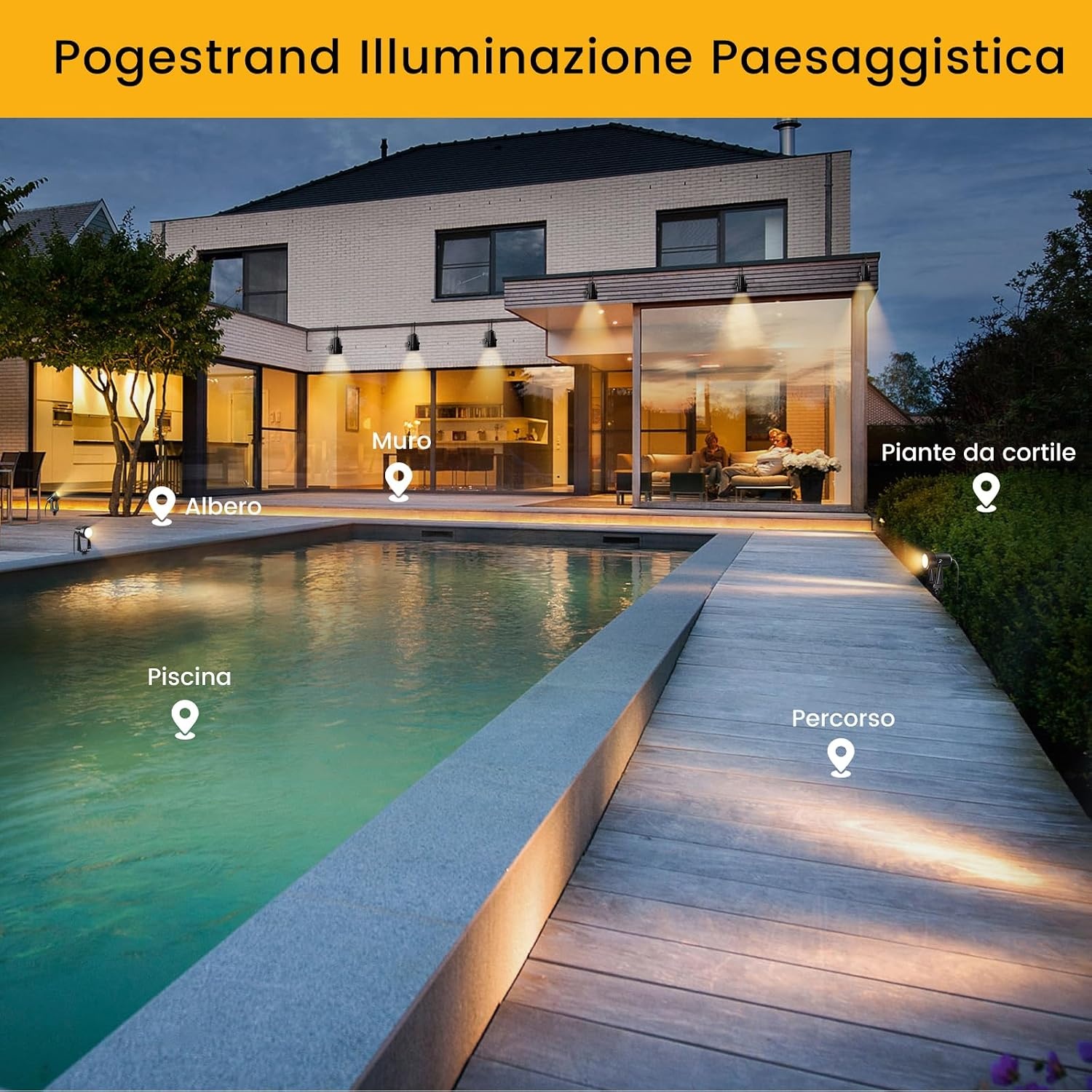LED Tuinverlichting Schijnwerper 10x 32M | 2000 Lumen Warm Wit