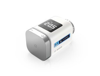 Bosch Smart Home slimme radiatorknop II [+M], slimme thermostaat, flexibel gebruik in het Bosch Smart Home-systeem of fabrikantonafhankelijk in Matter-systemen
