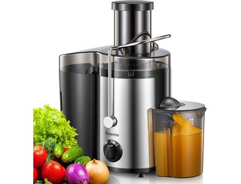 Juicer, Reemix Centrifugale Sapcentrifuge Machines voor hele groenten en fruit 800 W, 3 inch brede mond sapcentrifuge met 2 snelheden, borstel inbegrepen, gemakkelijk schoon te maken (800W)