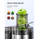 Juicer, Reemix Centrifugale Sapcentrifuge Machines voor hele groenten en fruit 800 W, 3 inch brede mond sapcentrifuge met 2 snelheden, borstel inbegrepen, gemakkelijk schoon te maken (800W)