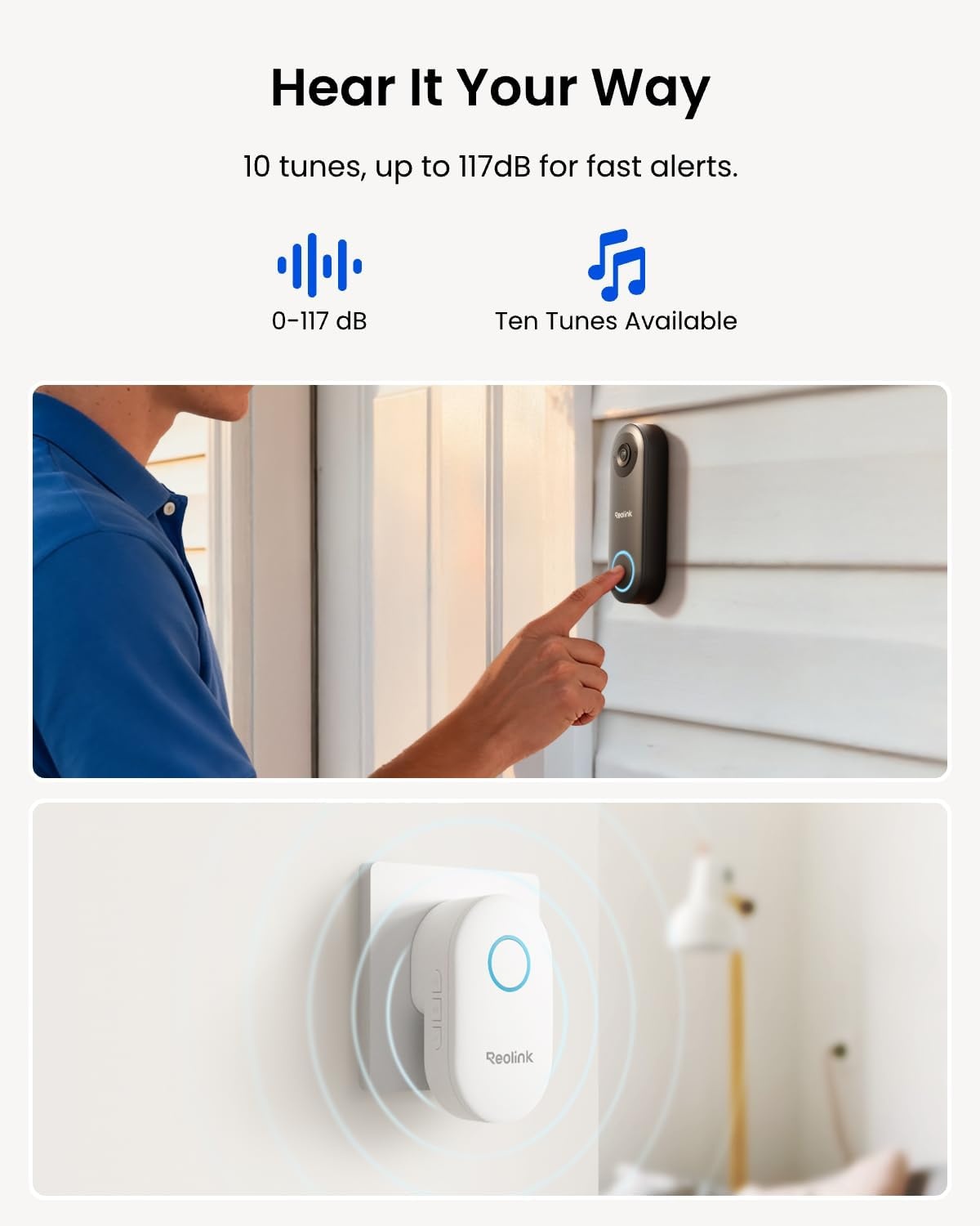 Reolink PoE Video Deurbel met Chime - 5MP HD - 180° Groothoek - Zwart