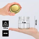 KADAX Inmaakpotten 200 ml - Set van 20 stuks - Luchtdichte Jampotten met Gouden Deksel