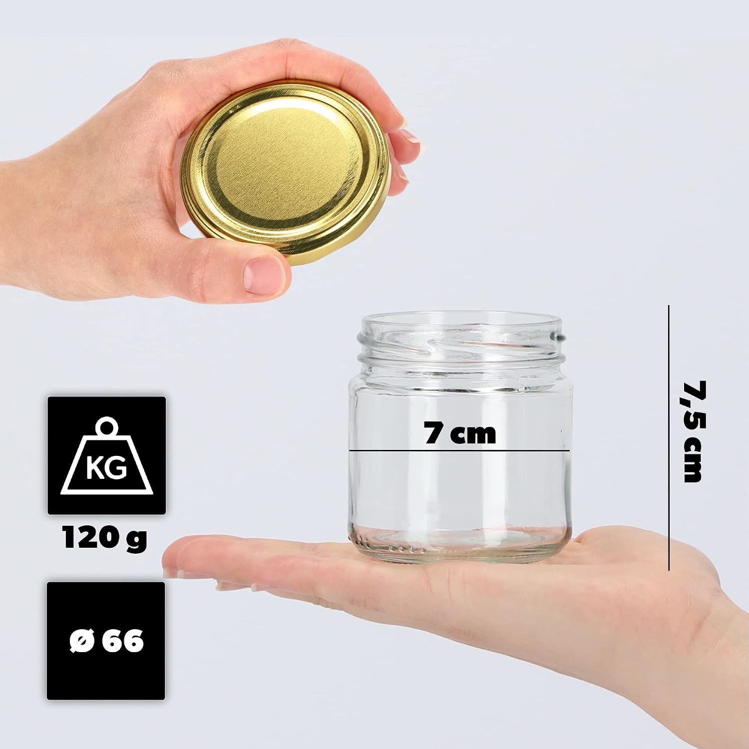KADAX Inmaakpotten 200 ml - Set van 20 stuks - Luchtdichte Jampotten met Gouden Deksel