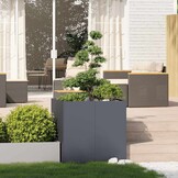 vidaXL Plantenbak 80x80x80 cm staal antracietkleurig