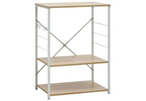 Magnetronkast 60cm Wit & Eikenhout - 3 Schappen + Haken