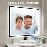 LED Badkamerspiegel 80x80cm Zwart - 35% Korting