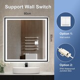 LED Badkamerspiegel 80x80cm Zwart - 35% Korting