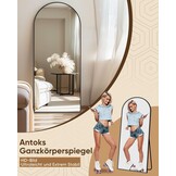 Boogspiegel Zwart 147x46 cm | Staand of Wand | Aluminium frame | -34%