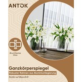 Boogspiegel Zwart 147x46 cm | Staand of Wand | Aluminium frame | -34%