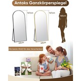 Boogspiegel Zwart 147x46 cm | Staand of Wand | Aluminium frame | -34%