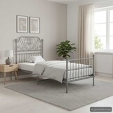 vidaXL Bedframe Metaal Grijs 90x200 cm - 47% Korting!