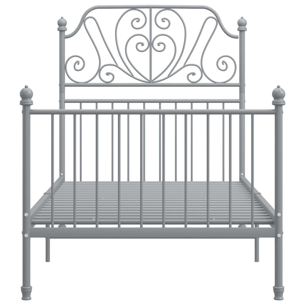 vidaXL Bedframe Metaal Grijs 90x200 cm - 47% Korting!