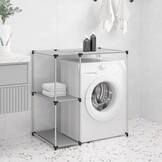Opbergrek voor boven wasmachine, 87x55x90,5 cm, Grijs, 57% Korting