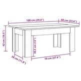 VidaXL Salontafel 100x60x42 cm Bewerkt Hout (29% korting!)