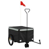 VidaXL Fietstrailer 30 kg - IJzer Zwart/Grijs (34% Korting!)
