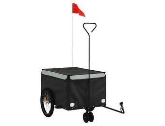 VidaXL Fietstrailer 30 kg - IJzer Zwart/Grijs (34% Korting!)