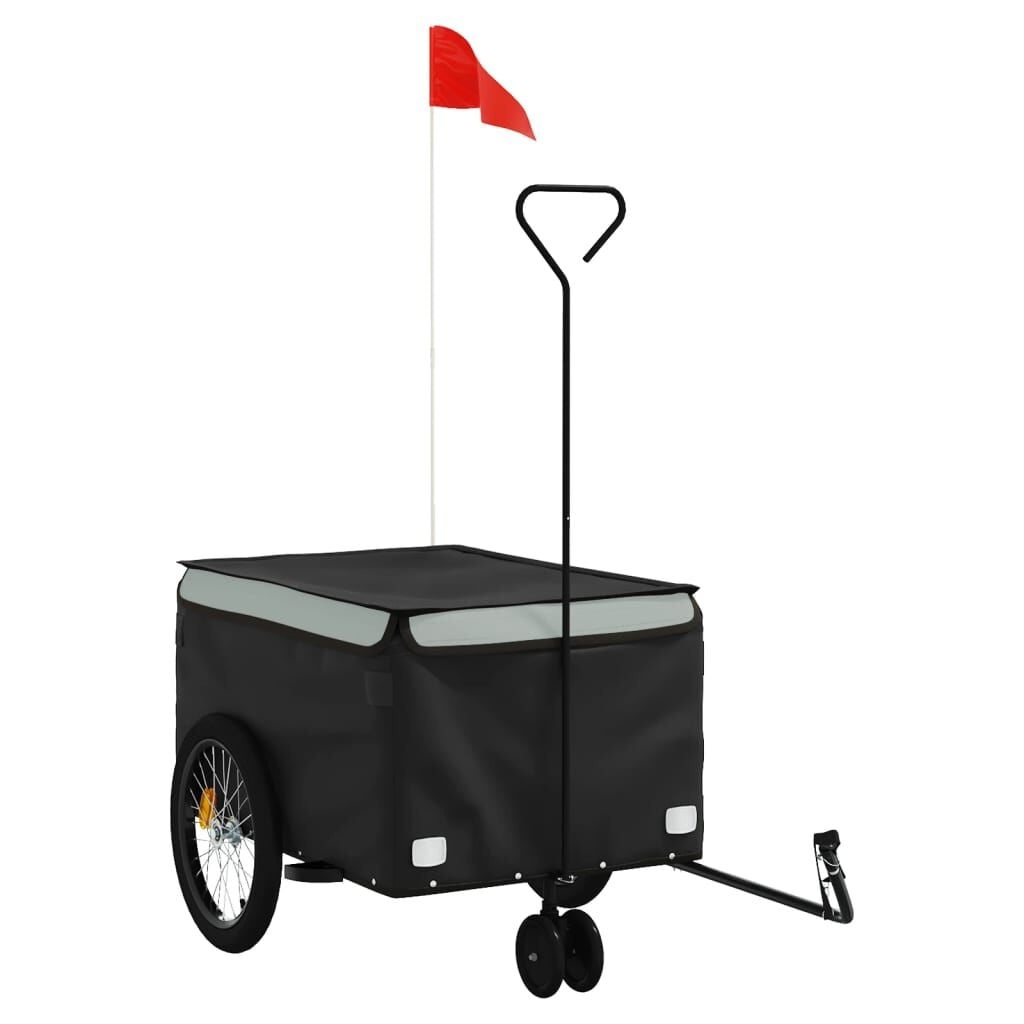VidaXL Fietstrailer 30 kg - IJzer Zwart/Grijs (34% Korting!)