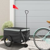 VidaXL Fietstrailer 30 kg - IJzer Zwart/Grijs (34% Korting!)