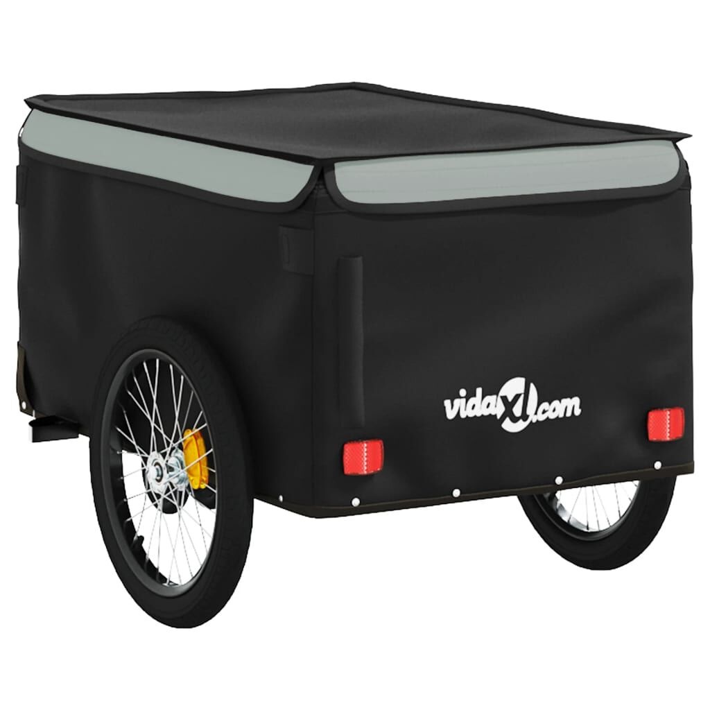 VidaXL Fietstrailer 30 kg - IJzer Zwart/Grijs (34% Korting!)