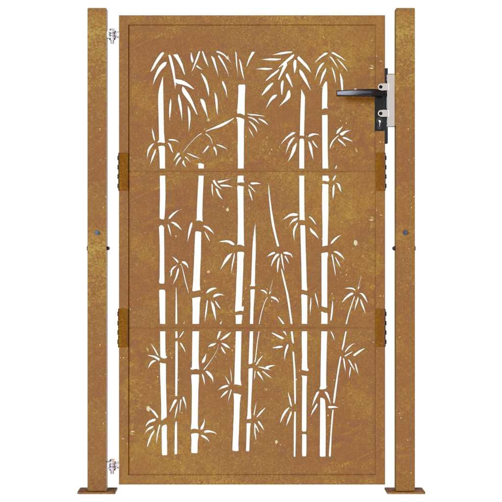 VidaXL Poort Cortenstaal Bamboe-ontwerp 105x155 cm - 55% Korting