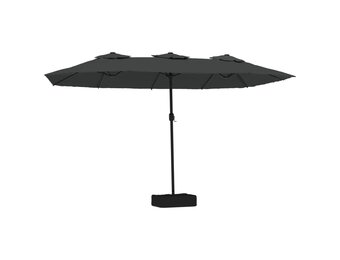 Dubbele parasol met LED, 449x265 cm Antraciet - 35% Korting