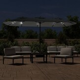 Dubbele parasol met LED, 449x265 cm Antraciet - 35% Korting