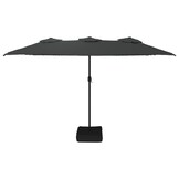Dubbele parasol met LED, 449x265 cm Antraciet - 35% Korting