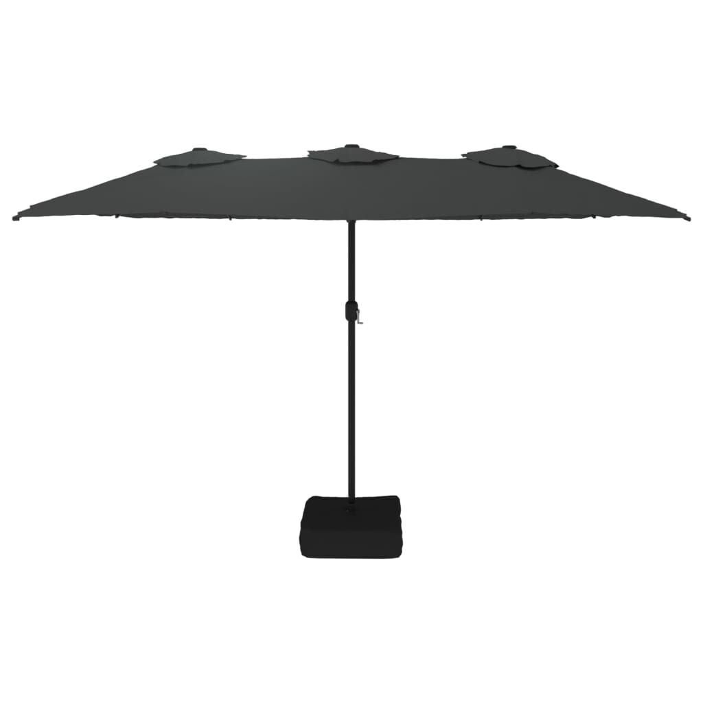 Dubbele parasol met LED, 449x265 cm Antraciet - 35% Korting