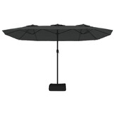 Dubbele parasol met LED, 449x265 cm Antraciet - 35% Korting