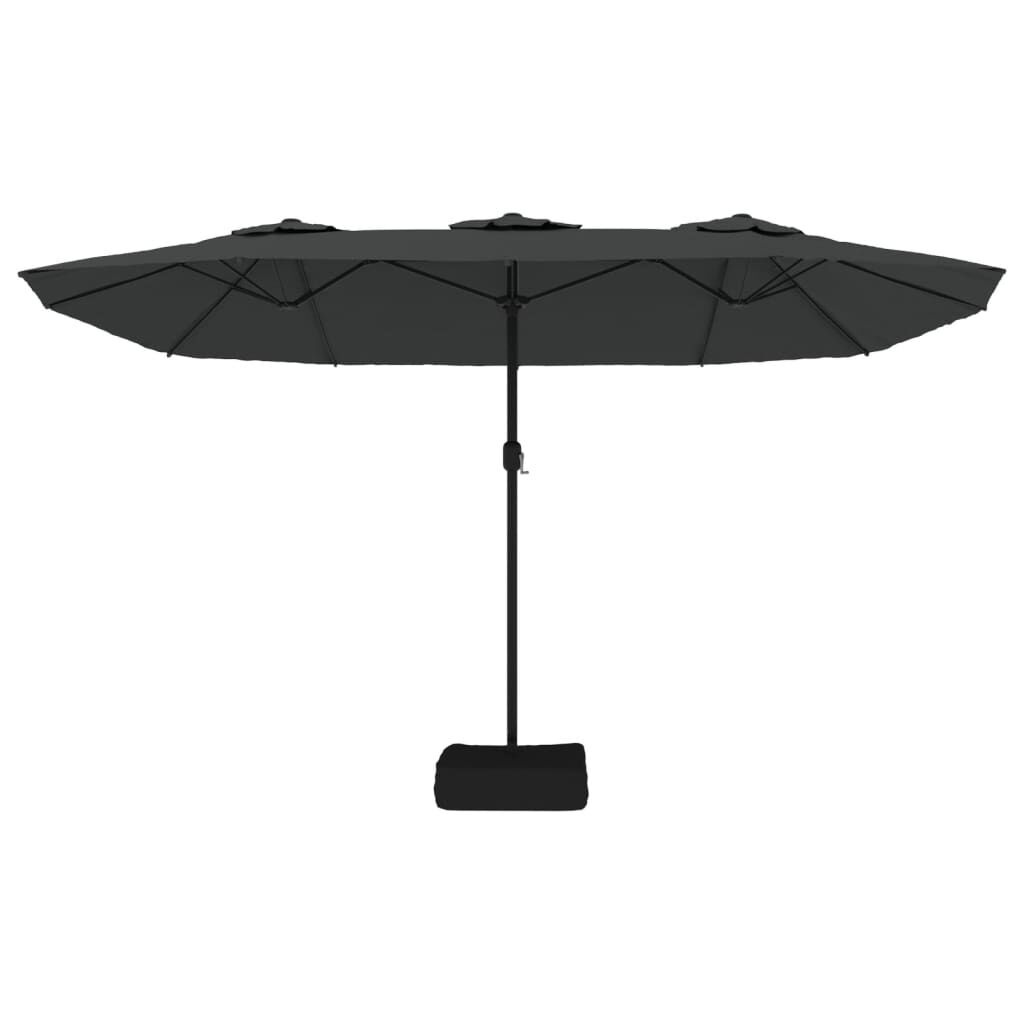 Dubbele parasol met LED, 449x265 cm Antraciet - 35% Korting