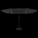 Dubbele parasol met LED, 449x265 cm Antraciet - 35% Korting