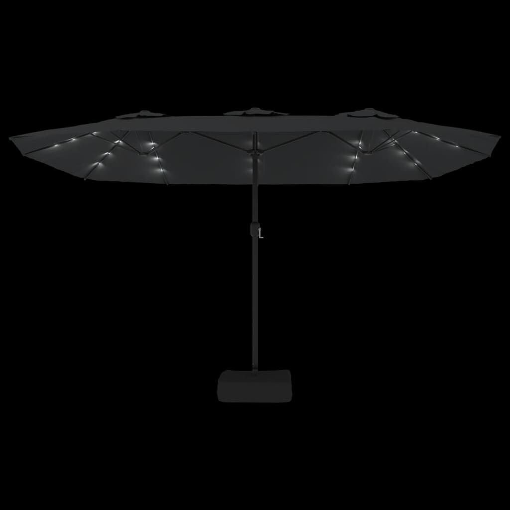 Dubbele parasol met LED, 449x265 cm Antraciet - 35% Korting