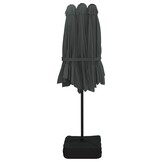 Dubbele parasol met LED, 449x265 cm Antraciet - 35% Korting